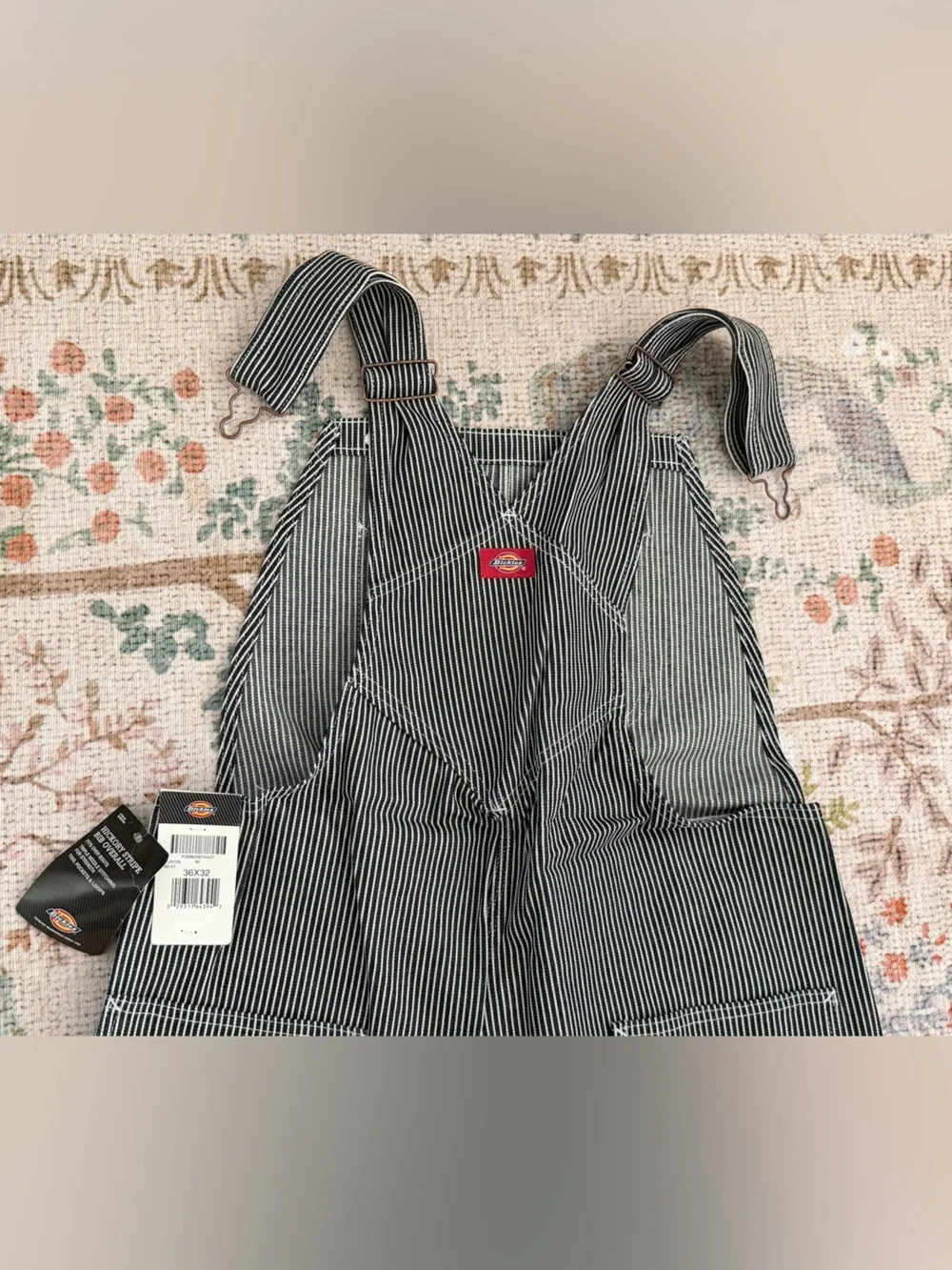DICKIES Hickory Striped Bib Overalls 36 x 32